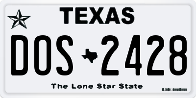 TX license plate DOS2428