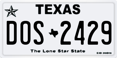 TX license plate DOS2429