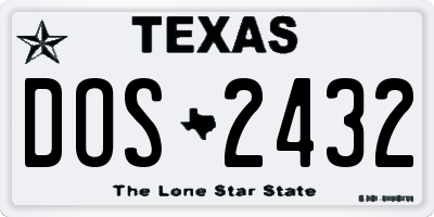 TX license plate DOS2432