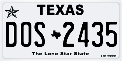 TX license plate DOS2435