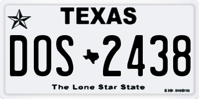 TX license plate DOS2438