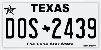 TX license plate DOS2439