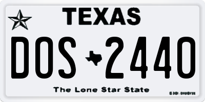 TX license plate DOS2440
