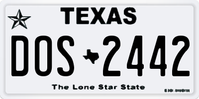 TX license plate DOS2442