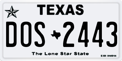 TX license plate DOS2443