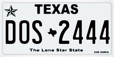 TX license plate DOS2444