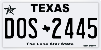 TX license plate DOS2445