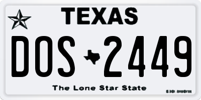 TX license plate DOS2449