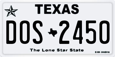TX license plate DOS2450