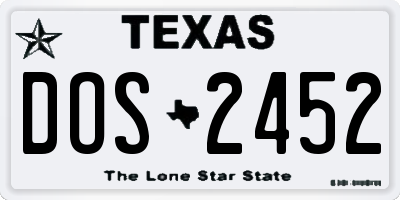 TX license plate DOS2452