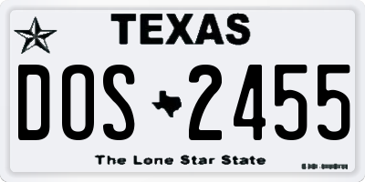 TX license plate DOS2455