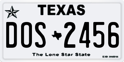 TX license plate DOS2456