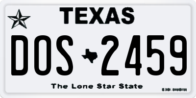 TX license plate DOS2459