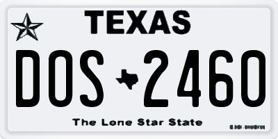 TX license plate DOS2460