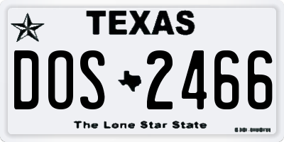TX license plate DOS2466