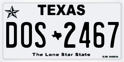 TX license plate DOS2467