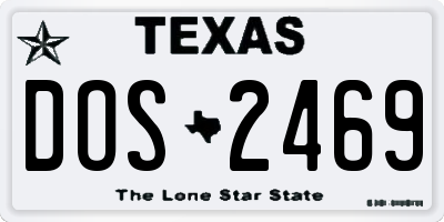 TX license plate DOS2469