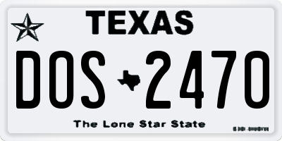 TX license plate DOS2470