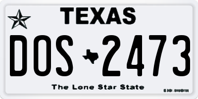 TX license plate DOS2473