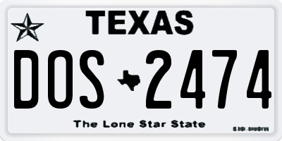 TX license plate DOS2474