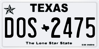 TX license plate DOS2475