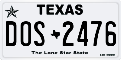 TX license plate DOS2476