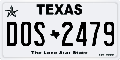 TX license plate DOS2479