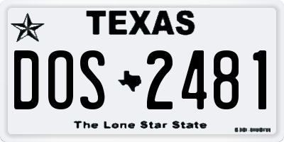 TX license plate DOS2481