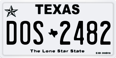 TX license plate DOS2482