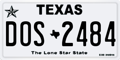 TX license plate DOS2484