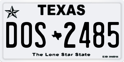 TX license plate DOS2485