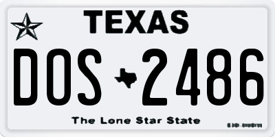TX license plate DOS2486
