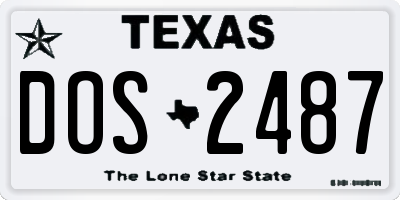 TX license plate DOS2487