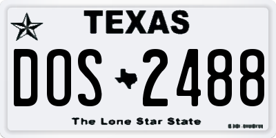 TX license plate DOS2488