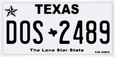 TX license plate DOS2489