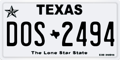 TX license plate DOS2494