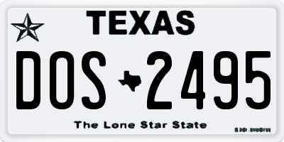 TX license plate DOS2495