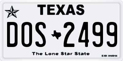 TX license plate DOS2499