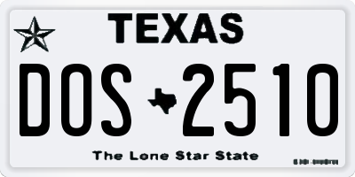 TX license plate DOS2510