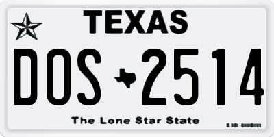 TX license plate DOS2514