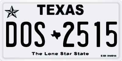 TX license plate DOS2515