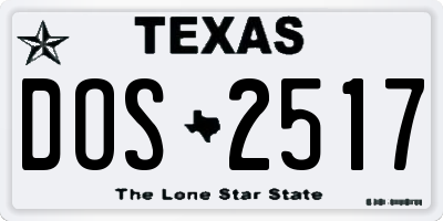 TX license plate DOS2517