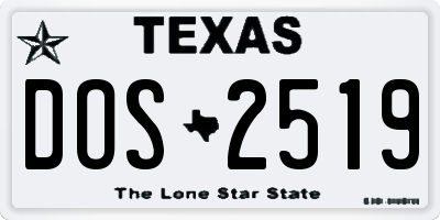TX license plate DOS2519