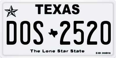TX license plate DOS2520
