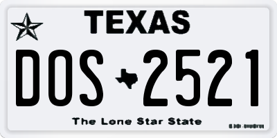 TX license plate DOS2521