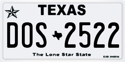 TX license plate DOS2522
