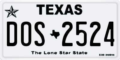 TX license plate DOS2524