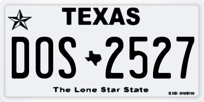 TX license plate DOS2527