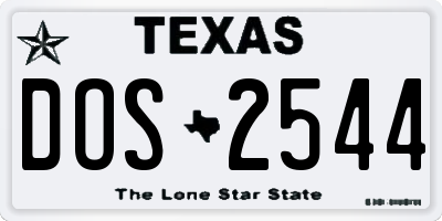 TX license plate DOS2544