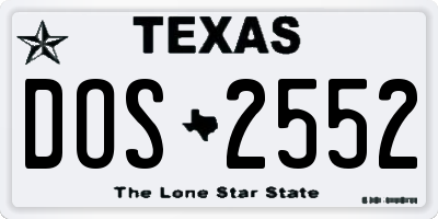 TX license plate DOS2552